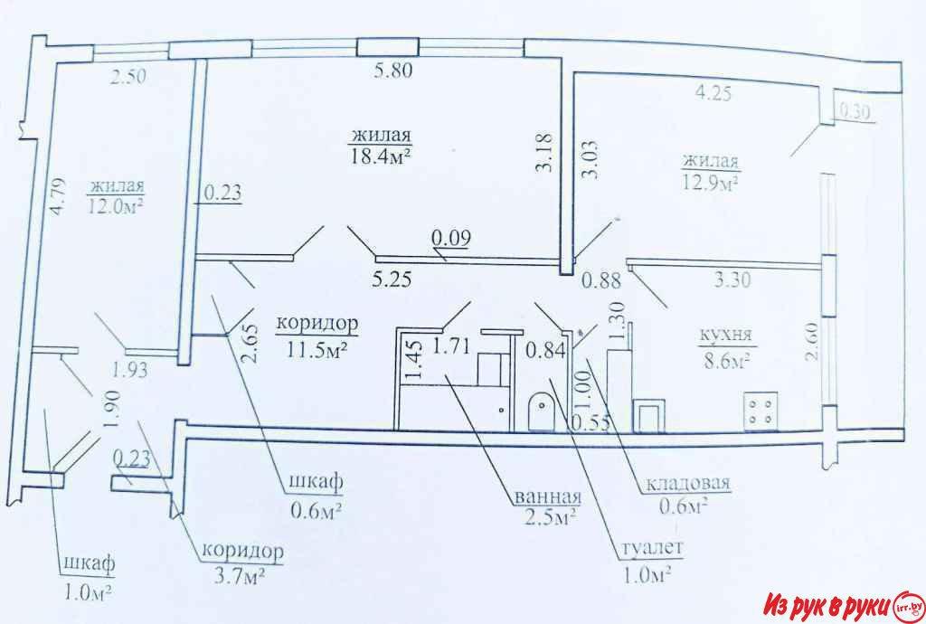 Продается 3-комнатная квартира с хорошей планировкой в аг. Гатово, ул.